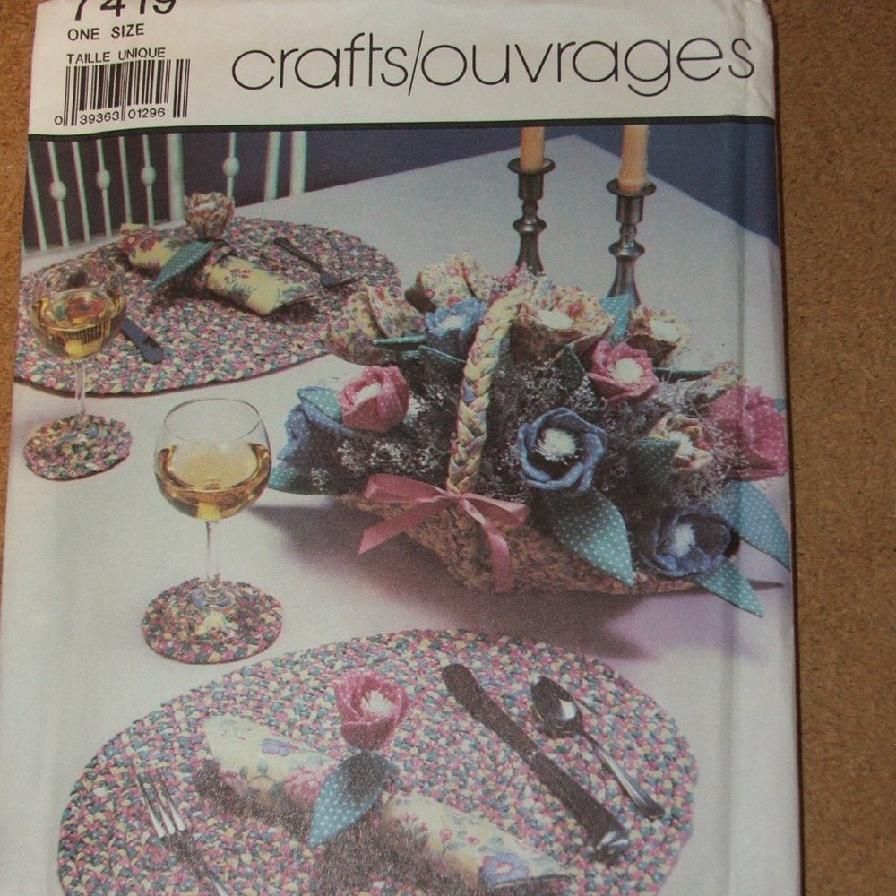 SIMPLICITY 7419 Table Accessories Braided UNCUT Vintage (#139)